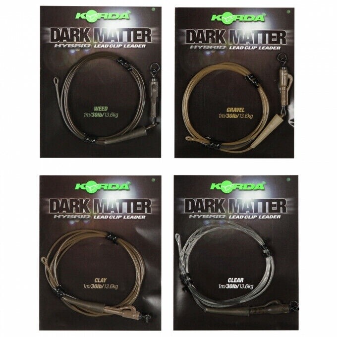 Korda Dark Matter QC Hybrid Leadclip Leader 1m, Colour: Weed 1m