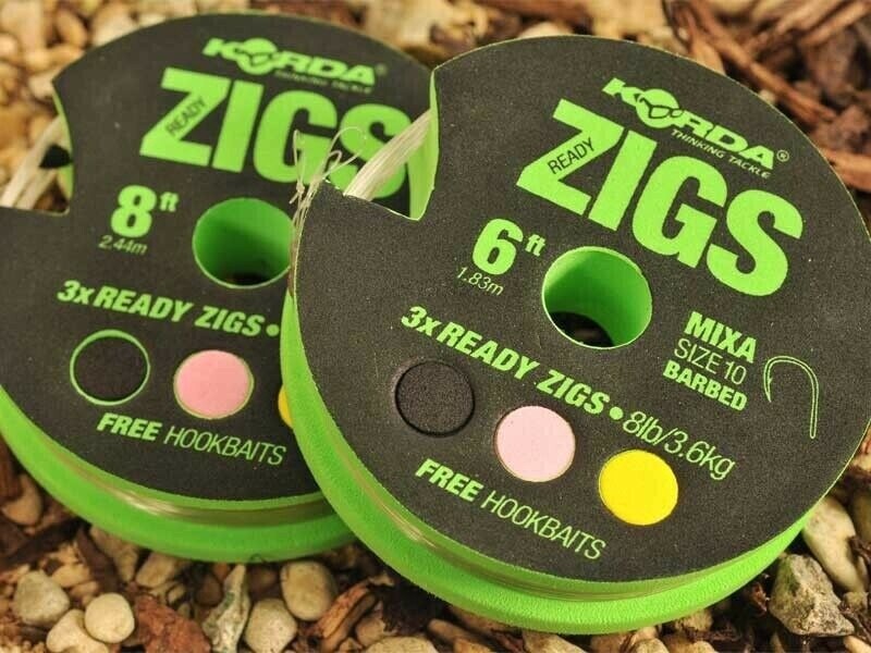 KORDA READY TIED ZIG RIGS BARBED, SIZE/LENGTH: 6ft Size 10