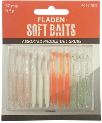 Fladen Soft Baits Assorted Paddle Tail Grubs 5cm