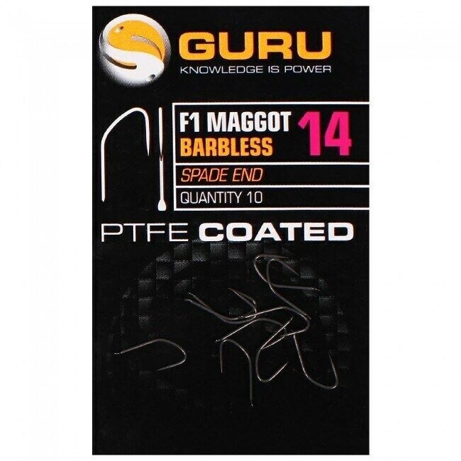GURU F1 MAGGOT BARBLESS, Size: 14