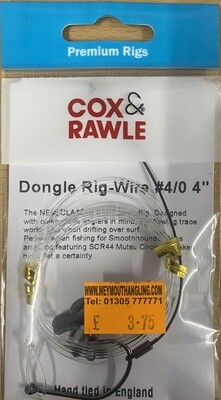 Cox &amp; Rawle DONGLE BRAID RIG 4&quot; WIRE RIG