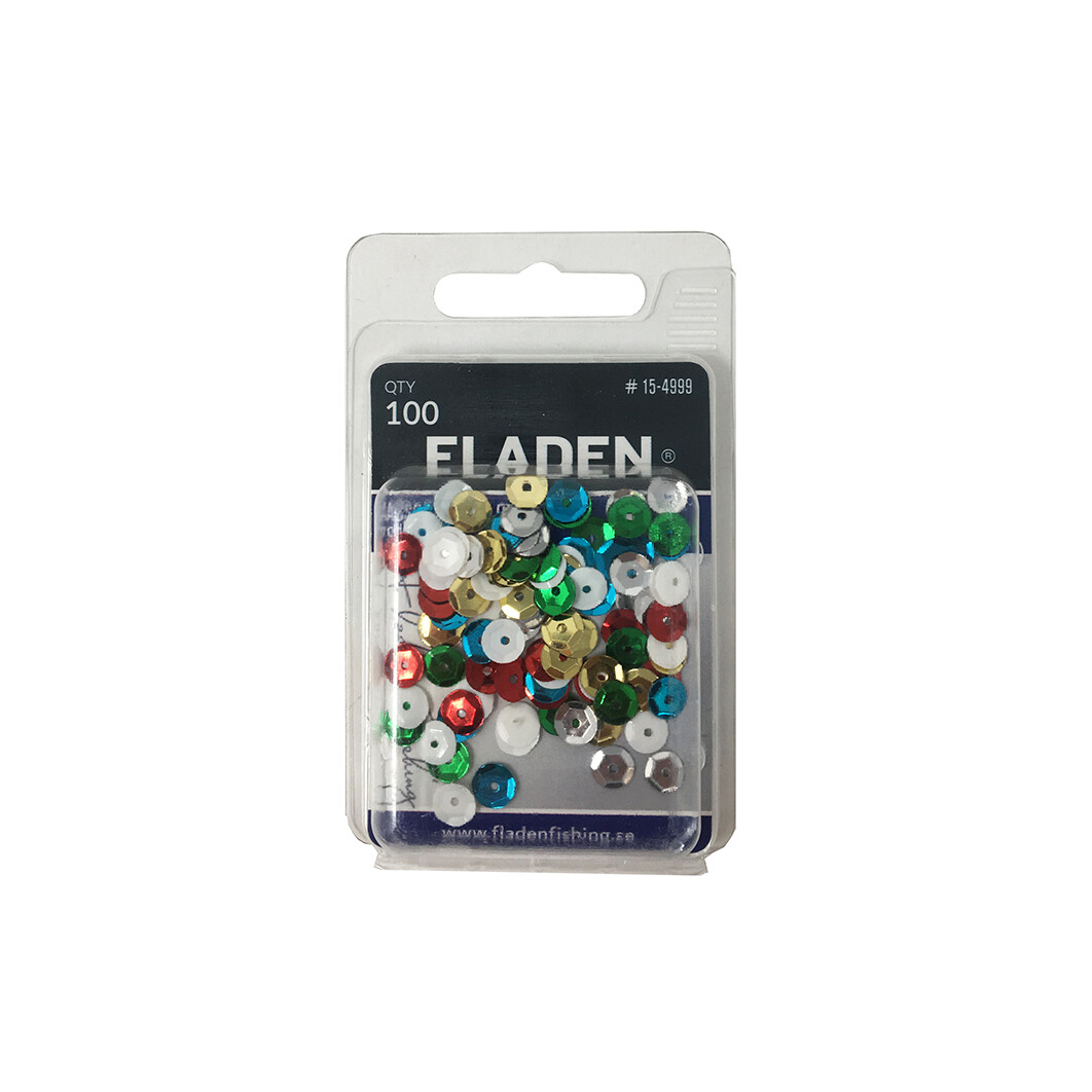 FLADEN 6MM SEQUINS ASSORTED 100 PCS