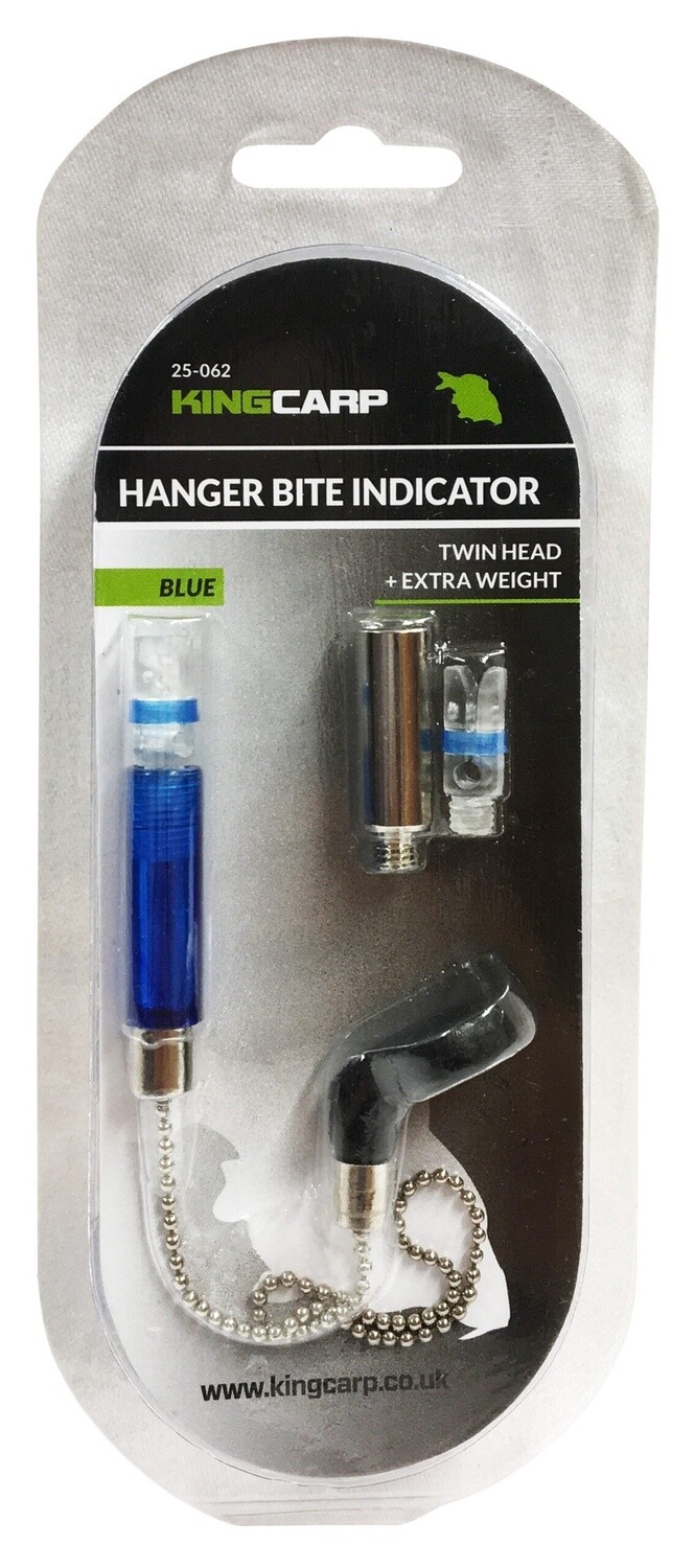 KINGCARP BITE INDICATOR WITH TWIN HEADS &amp; EXTRA WEIGHT, Colour: BLUE