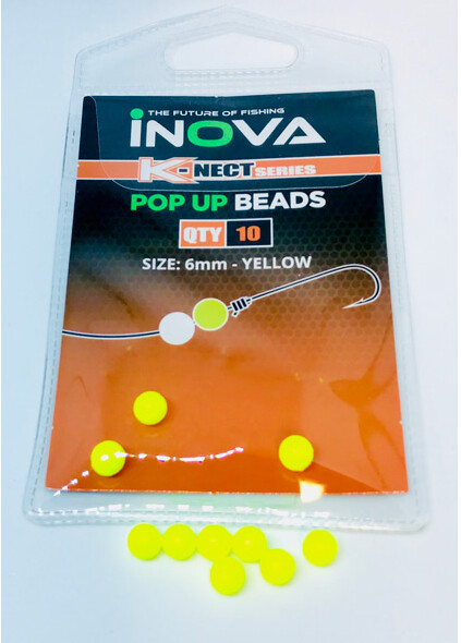 INOVA POP UP YELLOW BEADS, Size: 6MM