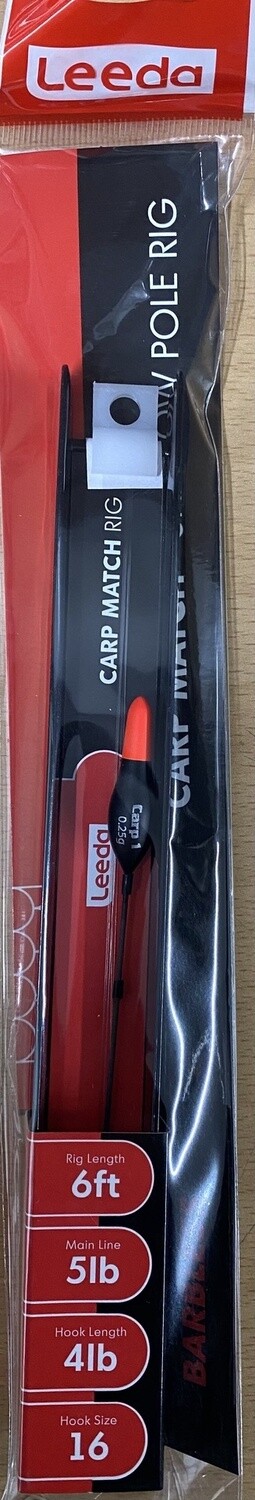 LEEDA CARP MATCH POLE RIG SHALLOW SZ 16 4LB