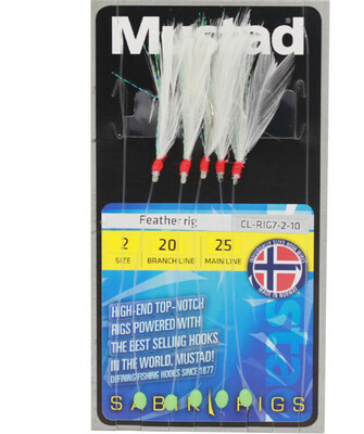 MUSTAD FEATHER RIG SIZE 2 5 HOOK
