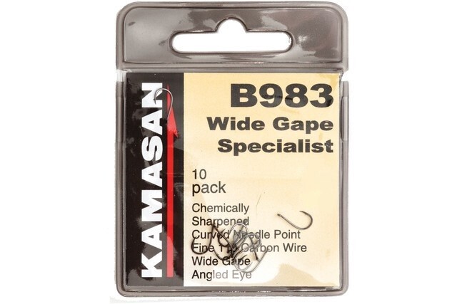 Kamasan B983 Wide Gape Specialist Fishing Hooks, Size: 4