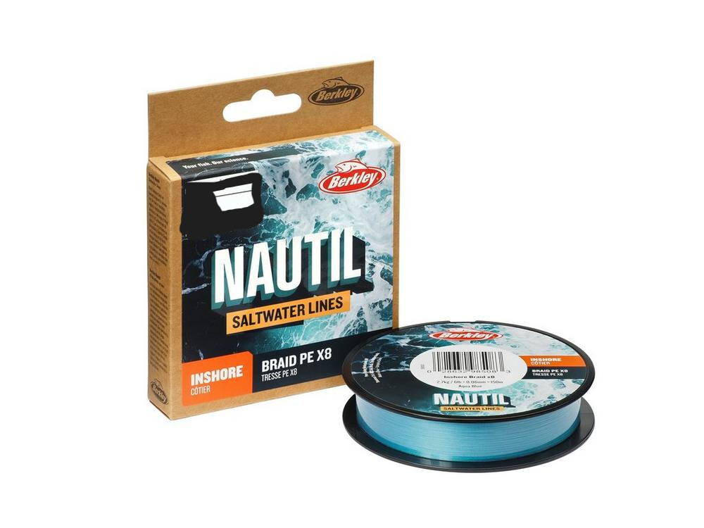 Berkley Nautil Inshore Braid x8 Aqua Blue 150M, BREAKING STRAIN: 0.20mm 9.1kg 20lb