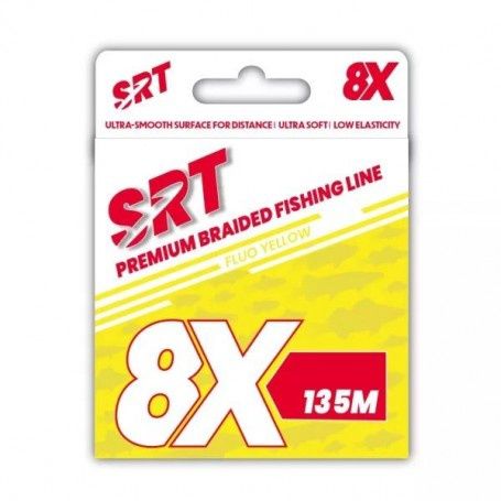 SERT 8X SRT BRAID 135M FLUO YELLOW, BREAKING STRAIN: 8.8KG 18LB 0.14MM