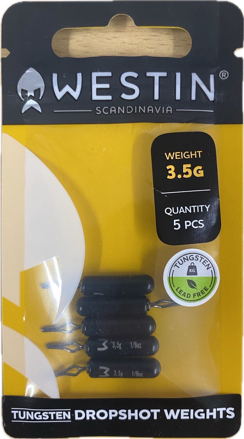Westin Tungsten Dropshot Weights Matte Black, Weight: 3.5g 5pcs