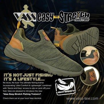 Vass Easy-Stretch Fishing Trainer Khaki, size.: 9