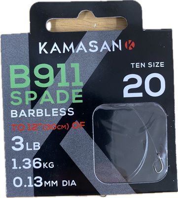 Kamasan b911 sz 20 3lb hooks to nylon
