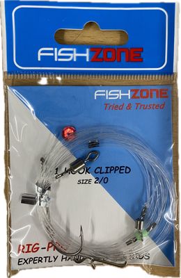 Fishzone 1 hook Clipped 2/0