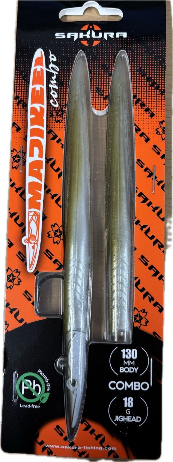 Sakura Majikeel Combo 130mm body 18G Jighead, Colour: Sand Eel