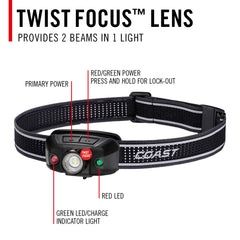 Coast FLX40R 800 Lumens USB-C Rechargeable Tri-Color Beam