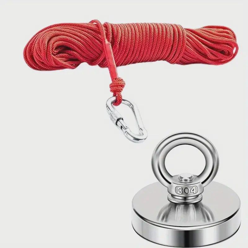 Wactackle Ultra-Strong 42mm  Magnet with Hanging Ring &amp; Rope - Perfect for River, Deep Sea &amp; Lake