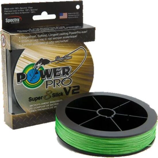 PowerPro Super 8 Slick V2 Braid - 275m Hi-Viz Aqua Green, Strength: 20kg
