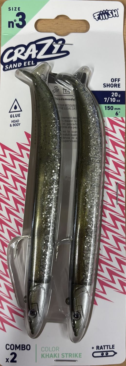 Fiiish Crazy Sandeel no3 Double Combo Khaki Strike 20g 150mm