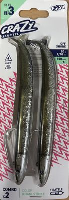 Fiiish Crazy Sandeel no3 Double Combo Khaki Strike 20g 150mm