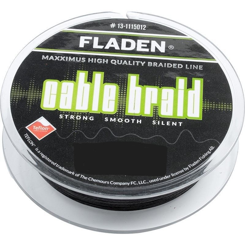 Fladen Cable Braid 150m Black, BREAKING STRAIN: 18lb 150m 0.13mm