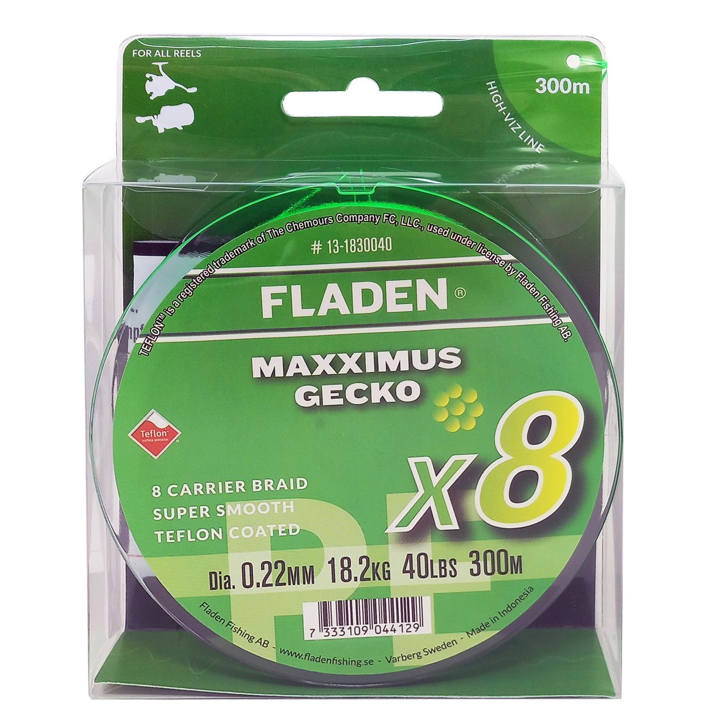 300m Maxximus 8X Gecko Braid, BREAKING STRAIN: 20lb 0.19mm