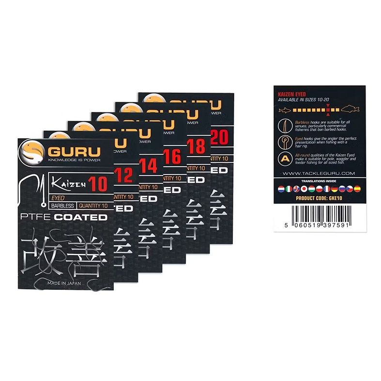 Guru Kaizen Eyed Hooks, Size: 16