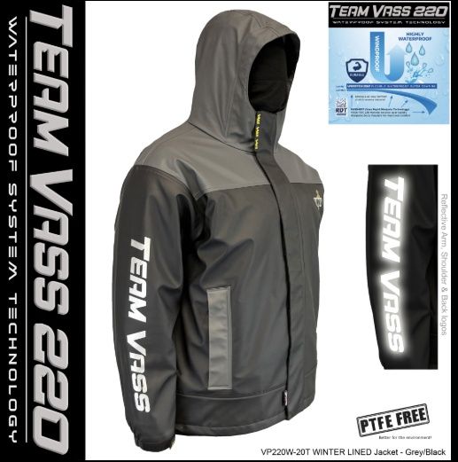 Team Vass 220 Winter Lined Jacket - Waterproof - Grey/Black Edition