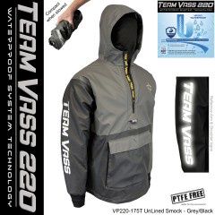 Team Vass 220 Winter Lined Smock - Waterproof - Grey/Black Edition, Size: Small