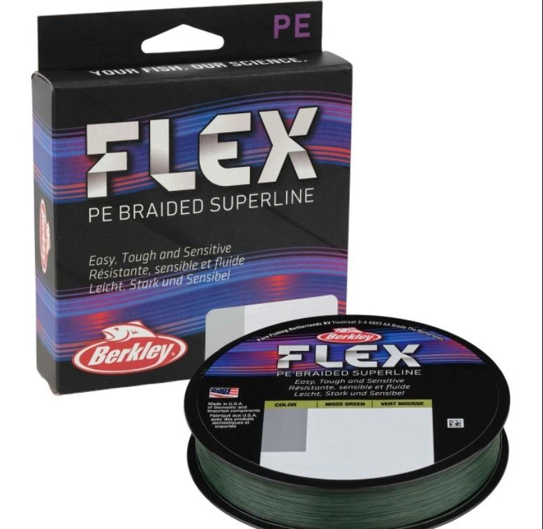 Berkley  Flex  Braid 135 m Moss Green braided line, Size: 11LB 0.12MM 5.1KG