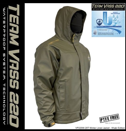 Team Vass 220 Series Waterproof Jacket – Khaki Edition Pre Order now! Delivery in time for Xmas, Size: Small
