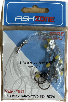 Fishzone 3 hook clipped 1/0