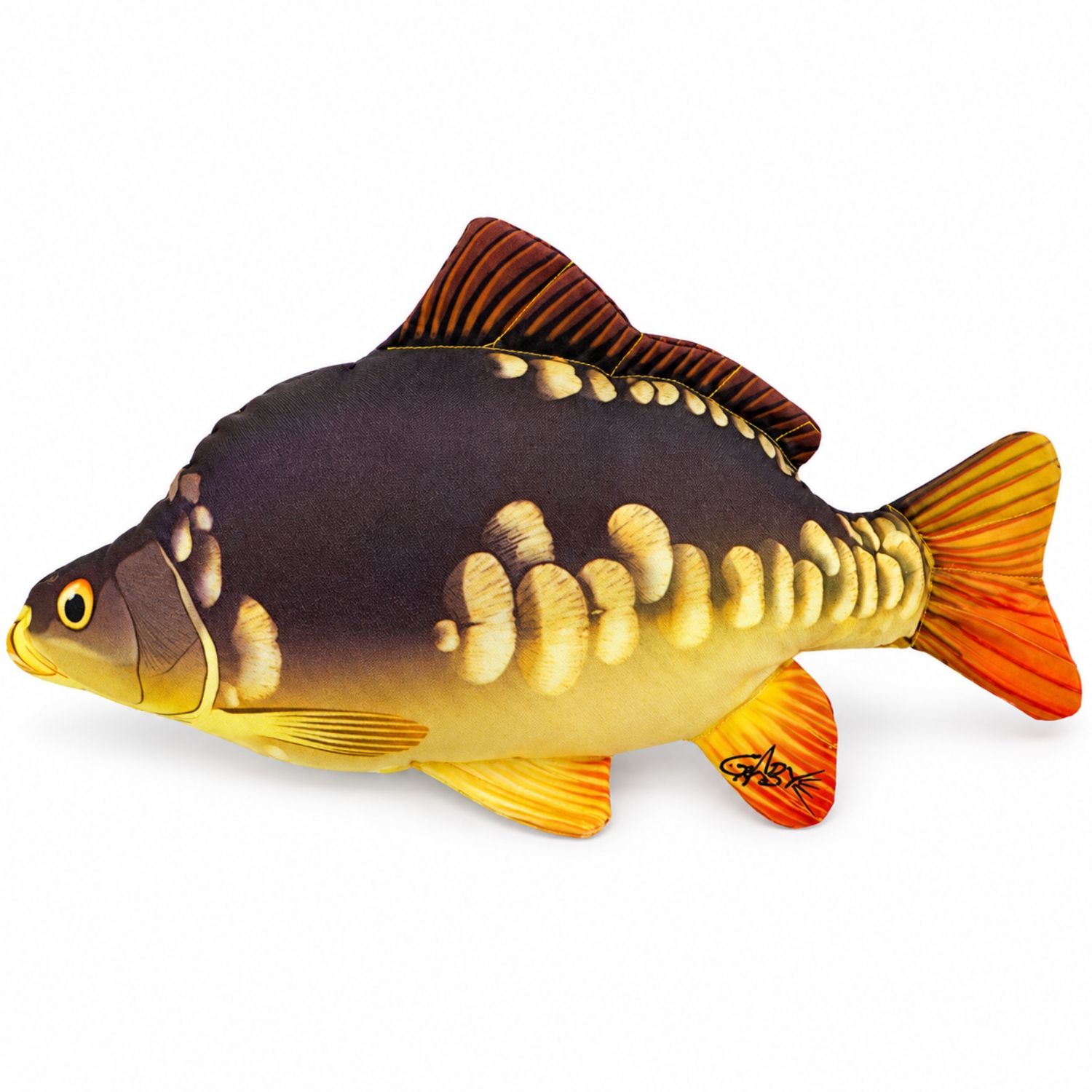 Gaby Mini Mirror Carp Soft Toy 36cm Realistic Fish Cushion &amp; Angling Gift