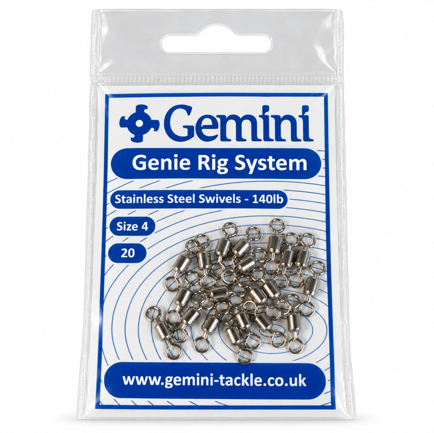 Gemini Genie Stainless Steel Swivels Size 4 140lb Sea Fishing 20 Pack