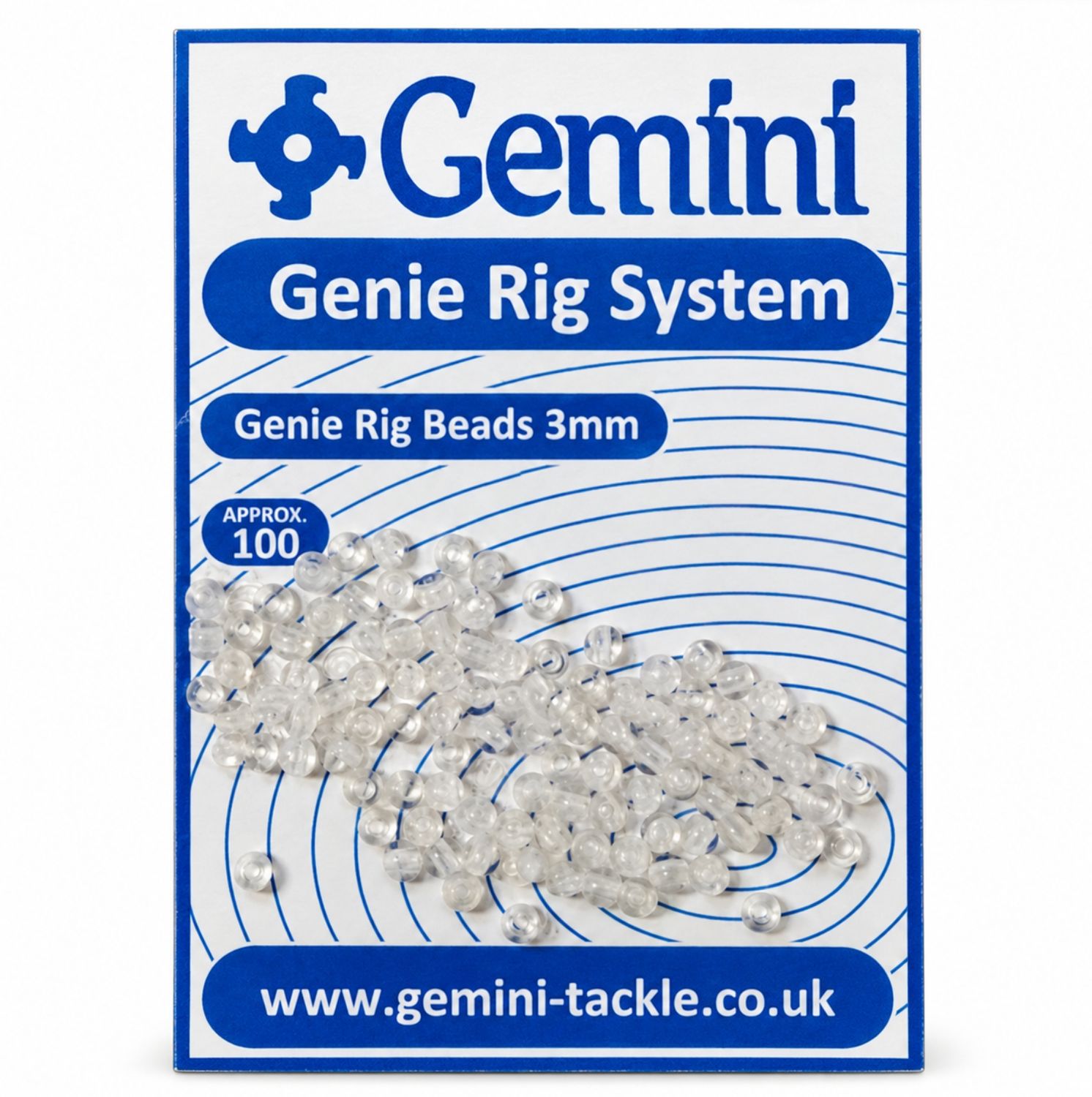 Gemini Genie Clear Rig Beads 3mm Sea Fishing Rig Components 100 Pack