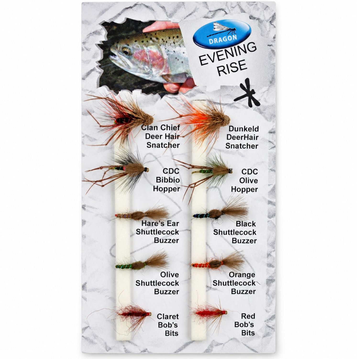 Dragon Evening Rise Trout Fishing Fly Selection 10 Pack Dennett Outdoor Ltd