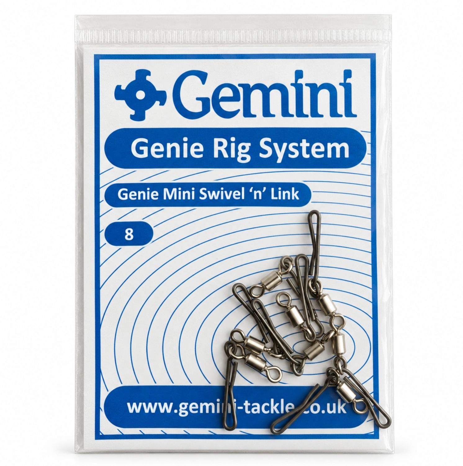 Gemini Genie Mini Swivel &amp; Link Clips 45lb Sea Fishing 8 Pack