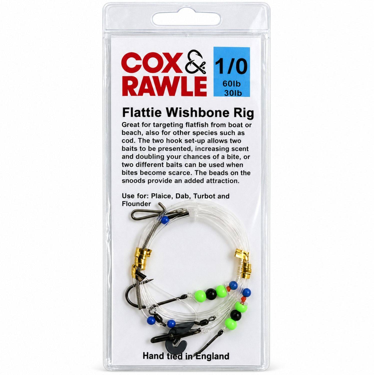 Cox &amp; Rawle Flattie Wishbone Sea Fishing Rig Size 1/0