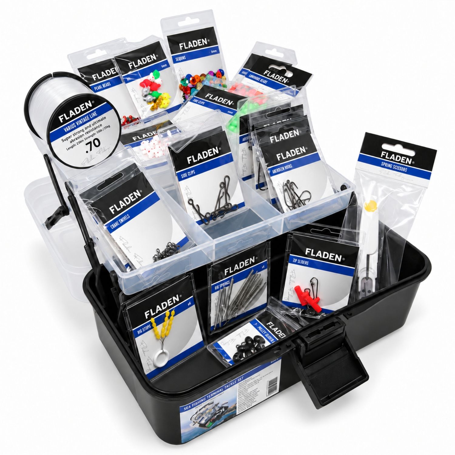 Fladen Loaded Sea Fishing Tackle Box 550+ Piece Rig Making Kit