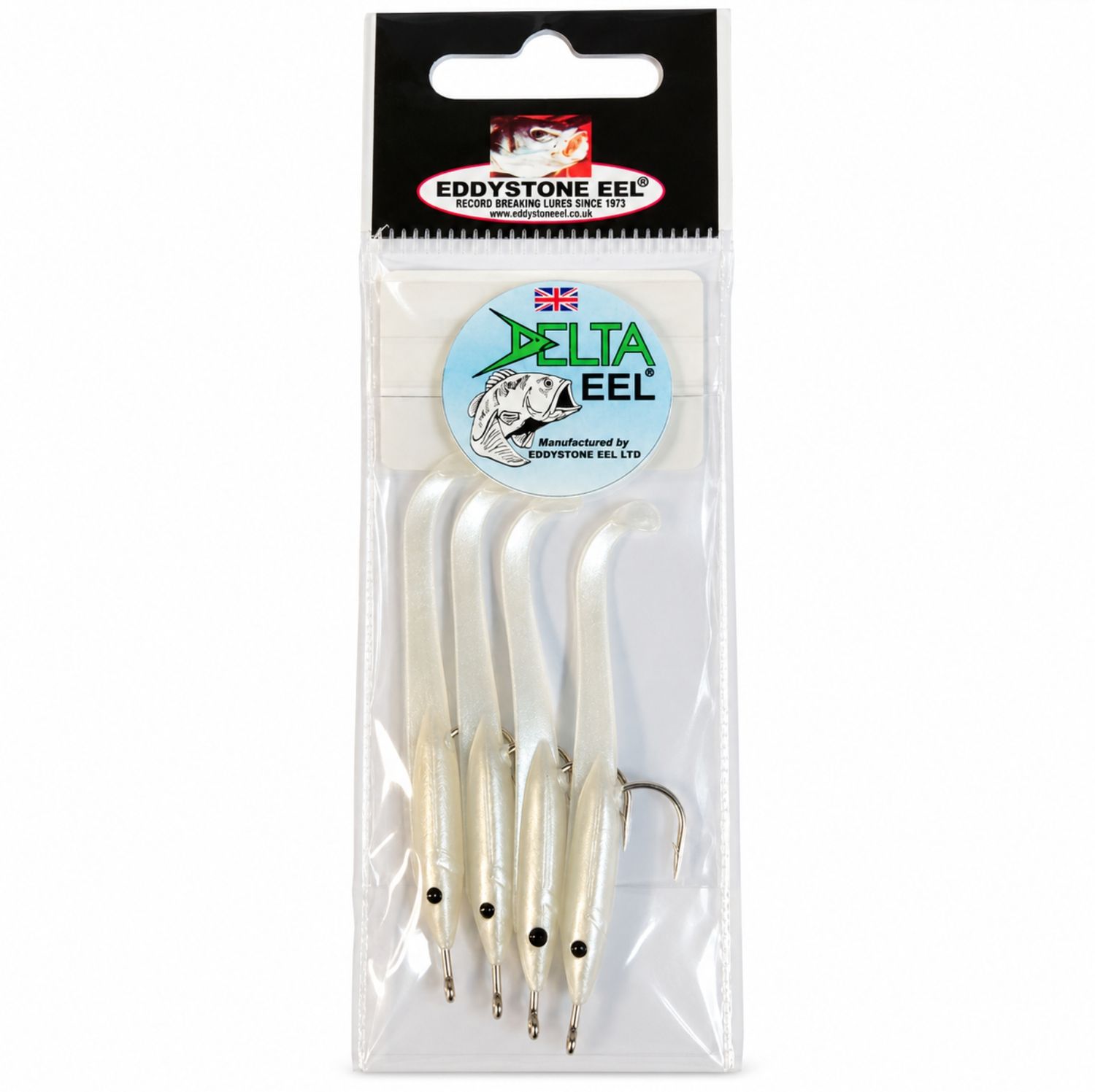 Delta Eels Pearl Sea Fishing Lures 50mm 4 Pack weymouthangling.com