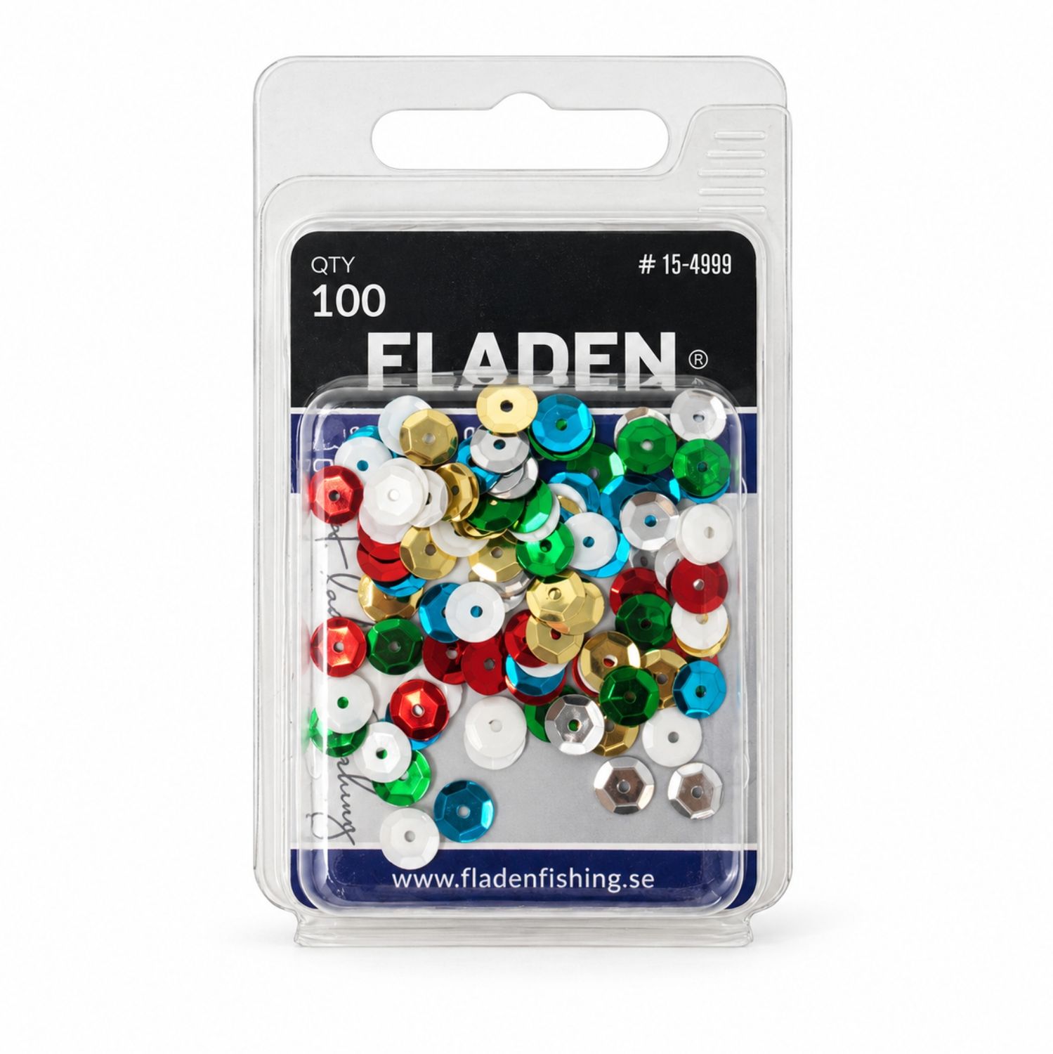Fladen 6mm Assorted Colour Fishing Rig Sequins 100 Pack