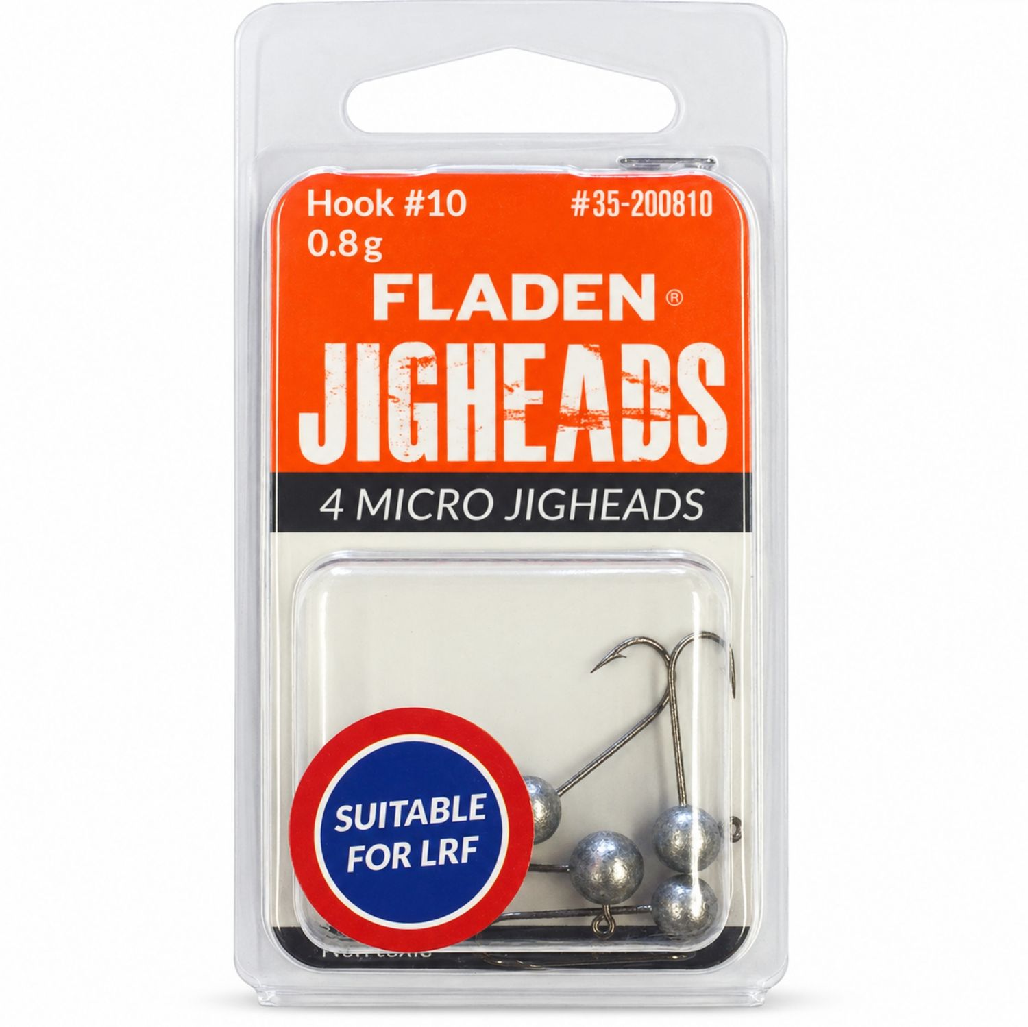 Fladen Round Micro Jigheads for LRF &amp; Soft Lure Fishing 4 Pack, Size: 0.8G Size 10