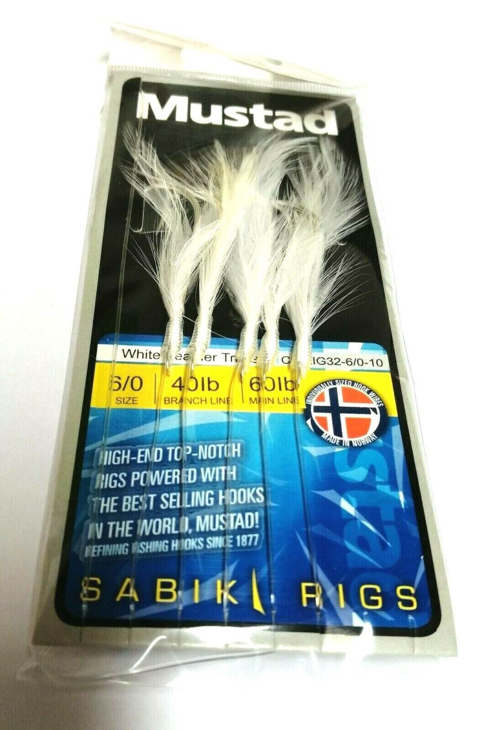 MUSTAD WHITE FEATHER 5HK, Size: 6/0