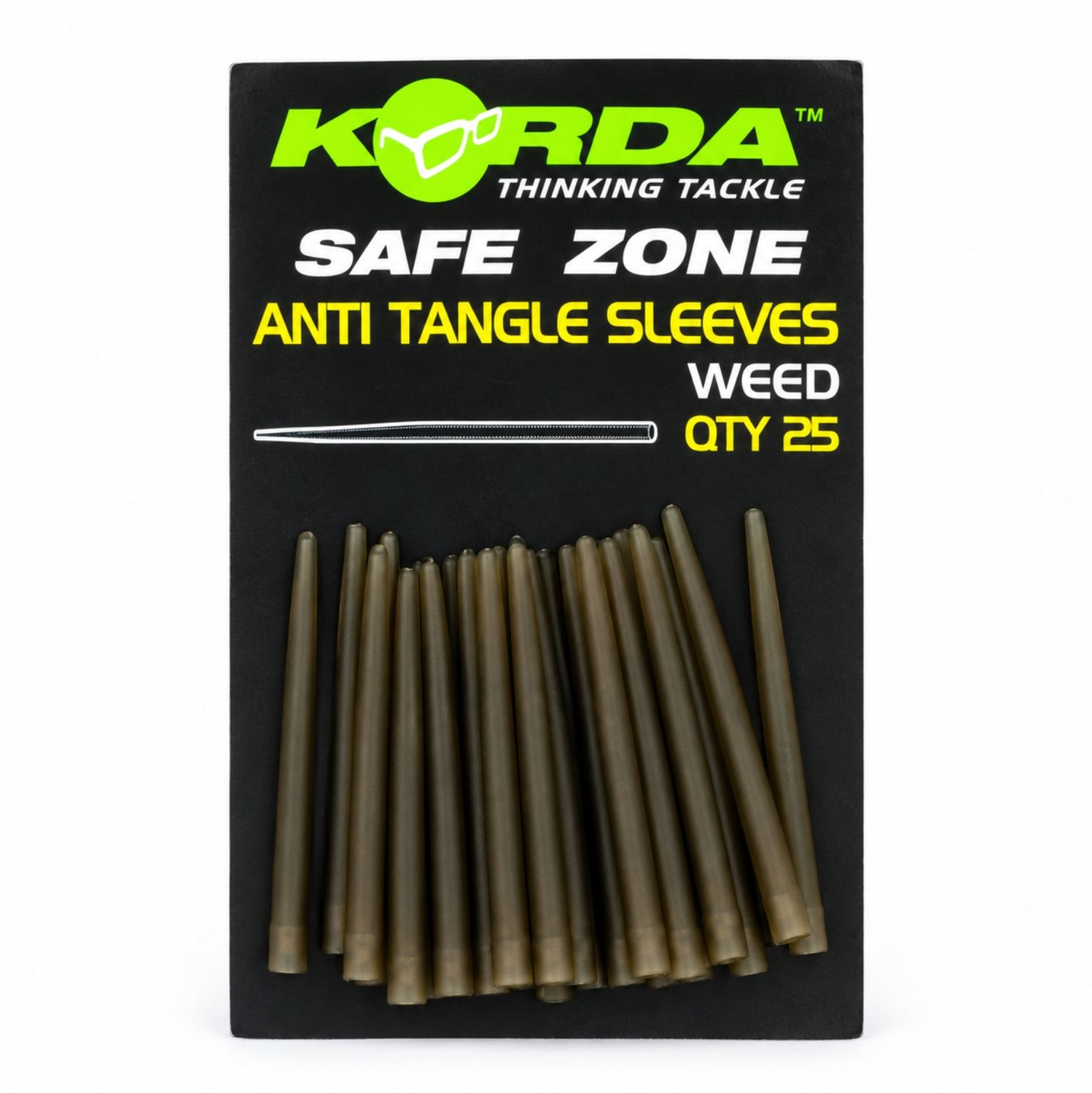 Korda Safe Zone Anti Tangle Sleeves Carp Fishing Rig Components 25 Pack, Colour: WEED