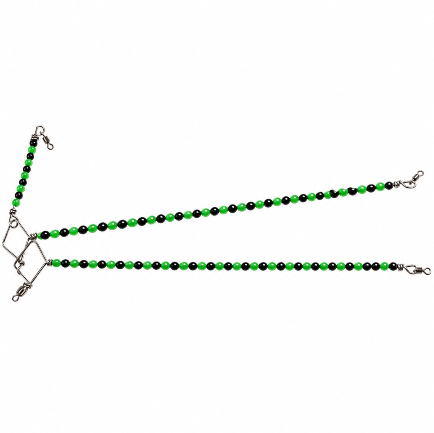 Fladen Beaded Spreader Boom for Flatfish Sea Fishing 5mm &amp; 8mm, SIZE/COLOUR: 5MM GREEN/BLACK