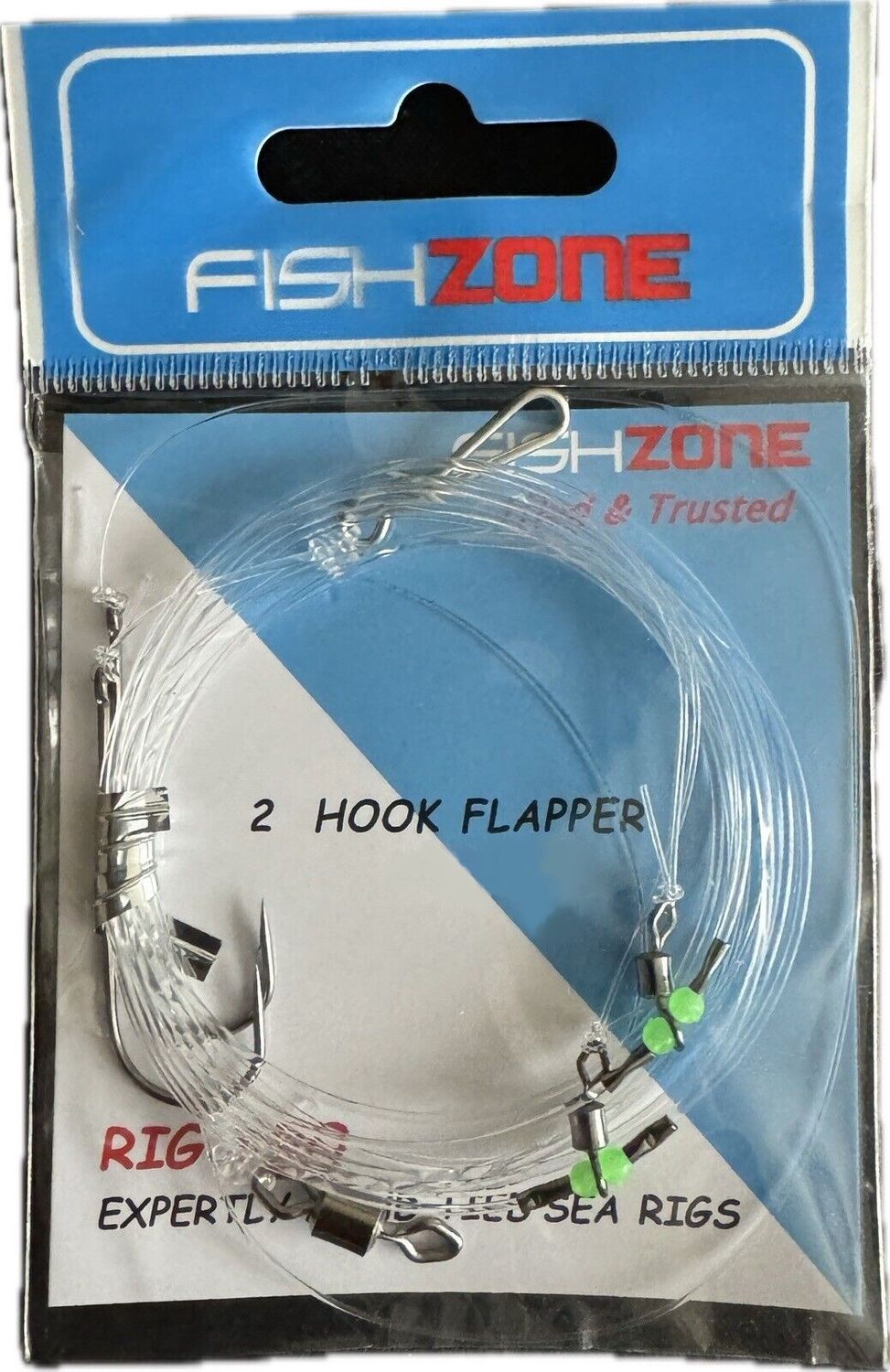 Fishzone 2 Hook Flapper Rigs, Size: 3/0