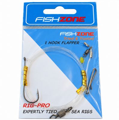 Fishzone 1 Hook Flapper Ready Tied Sea Fishing Rig