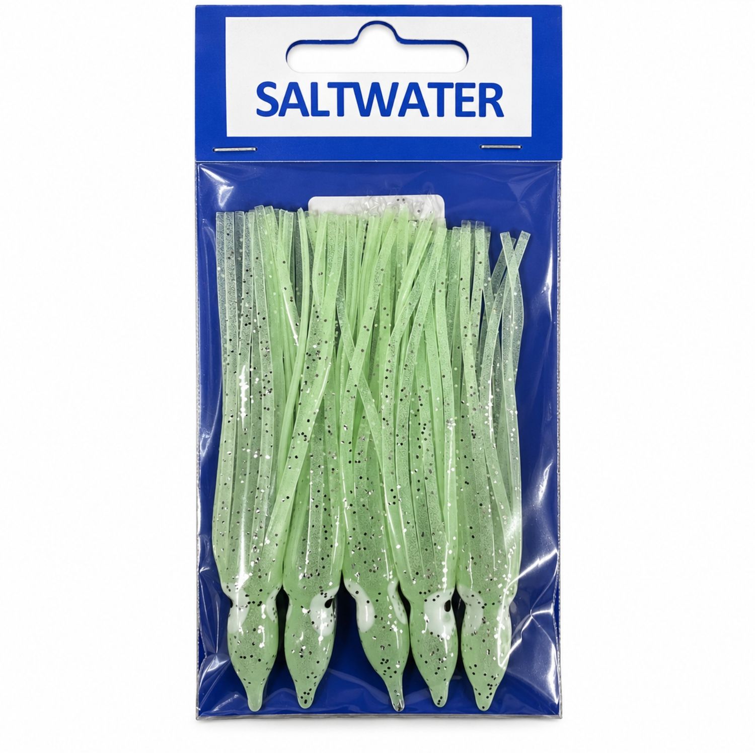 Dennett Saltwater Pro Octopus Muppet Squid Skirts 4 Inch 5 Pack, Colour: LUMI GREEN