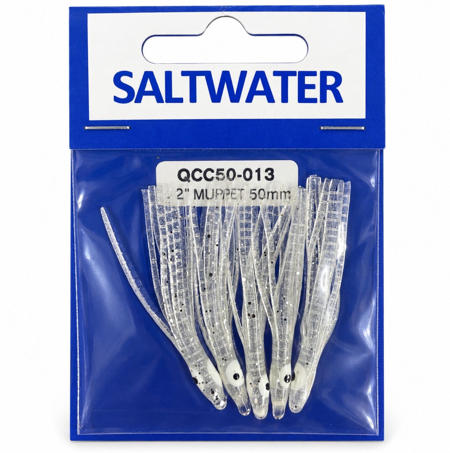 Dennett Saltwater Pro Mini Muppet Squid Skirts 50mm 5 Pack, Colour: CLEAR LUMI