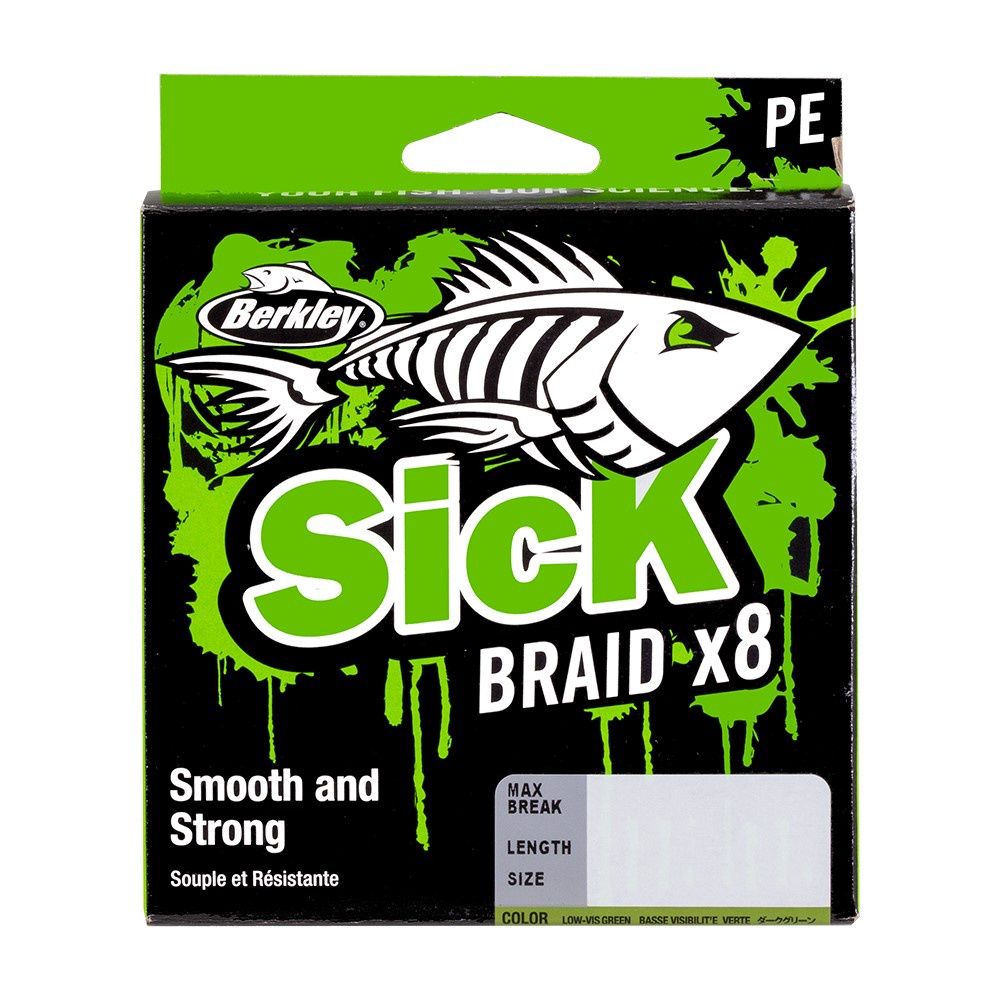 Berkley Sick Braid 150m black, BREAKING STRAIN: 16lb 0.10mm