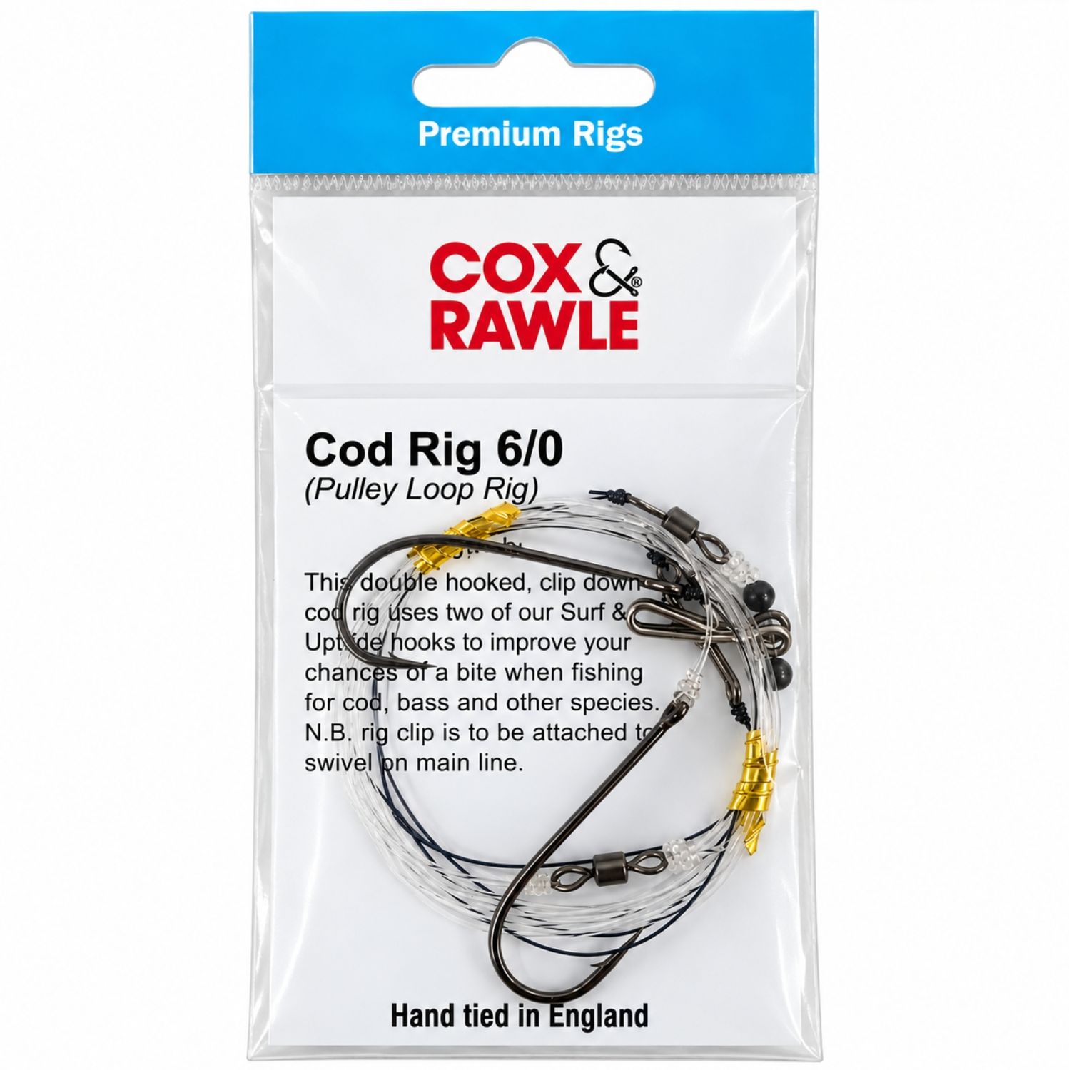 Cox &amp; Rawle Cod Pulley Loop Sea Fishing Rig Size 6/0